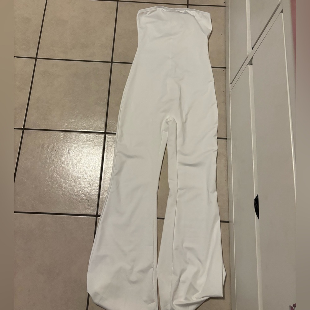 White jumpsuit flared